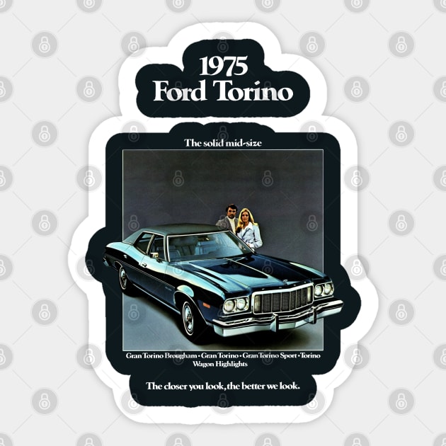 75 FORD TORINO - brochure Sticker by Throwback Motors